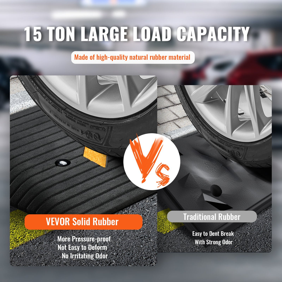 Rubber Threshold Ramp 7.6cm Rise | 1 Channel | 150 Ton Capacity | Non-Slip Rubber Entry Ramp for Wheelchairs & Scooters