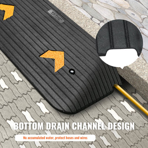 Rubber Threshold Ramp 7.6cm Rise | 1 Channel | 150 Ton Capacity | Non-Slip Rubber Entry Ramp for Wheelchairs & Scooters