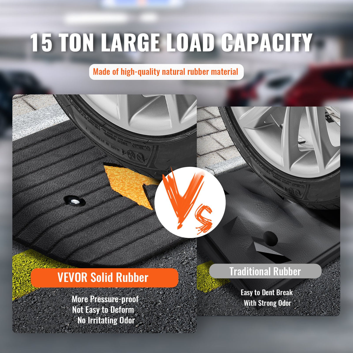 Rubber Threshold Ramp 2.5cm Rise | 15 Ton Capacity | Non-Slip Natural Rubber Entry Ramp for Wheelchair & Scooter Access