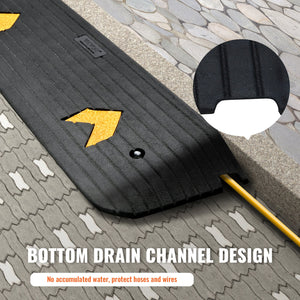 Rubber Threshold Ramp 2.5cm Rise | 15 Ton Capacity | Non-Slip Natural Rubber Entry Ramp for Wheelchair & Scooter Access