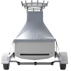 T-Top Boat Cover | Fits 22'-24' | 600D Oxford Waterproof Center Console Cover with Straps | Gray