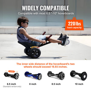 Hoverboard Seat Attachment | Adjustable Frame | Fits 16.5-25.4cm Hoverboards | 99.8kg Capacity | For Kids & Adults