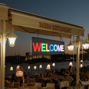 Programmable LED Sign P10 | Full Colour Scrolling Display Panel 99x35cm | WiFi & USB Control | Custom Text & Animation for Shops, Businesses & Events