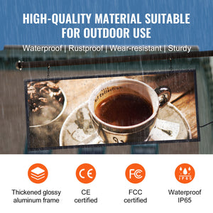 Programmable LED Sign P6 | Full Colour LED Scrolling Panel 99x41cm | WiFi & USB Control | Custom Text & Animation Display Board for Shops, Businesses & Events