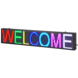 Programmable LED Sign P10 | Full Colour Scrolling Display Panel 99x19cm | WiFi & USB Control | Custom Text & Animation for Shops, Businesses & Events
