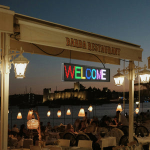 Programmable LED Sign P10 | Full Colour Scrolling Display Panel 99x19cm | WiFi & USB Control | Custom Text & Animation for Shops, Businesses & Events