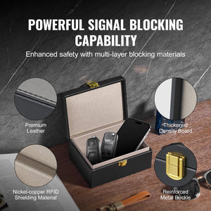 Faraday Box | Signal Blocking Key Fob Protector for 5-8 Car Keys