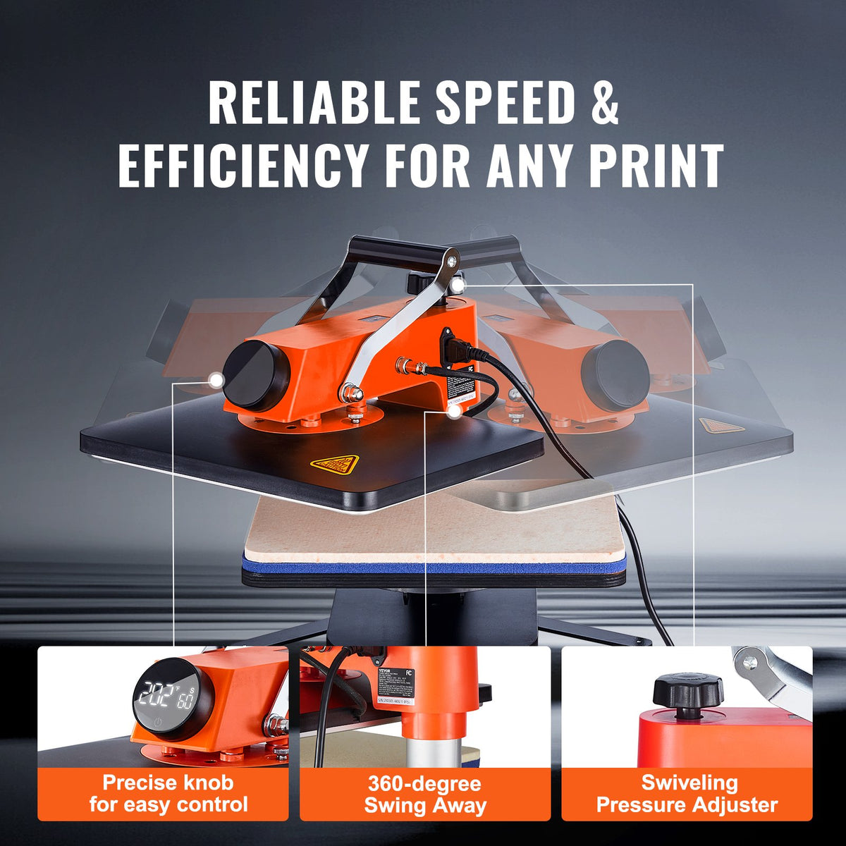 Heat Press Machine | 12x15" 8-in-1 Sublimation Transfer Press