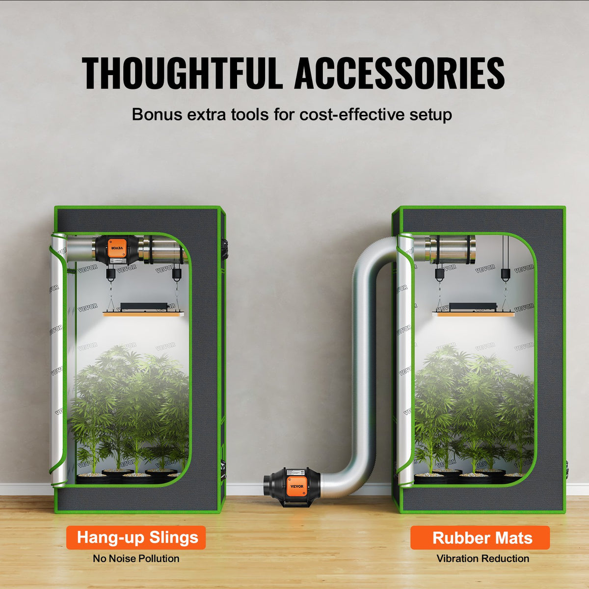 Inline Duct Fan | 102mm 129.7 CFM Ventilation Booster | Variable Speed AC Motor for Grow Tents