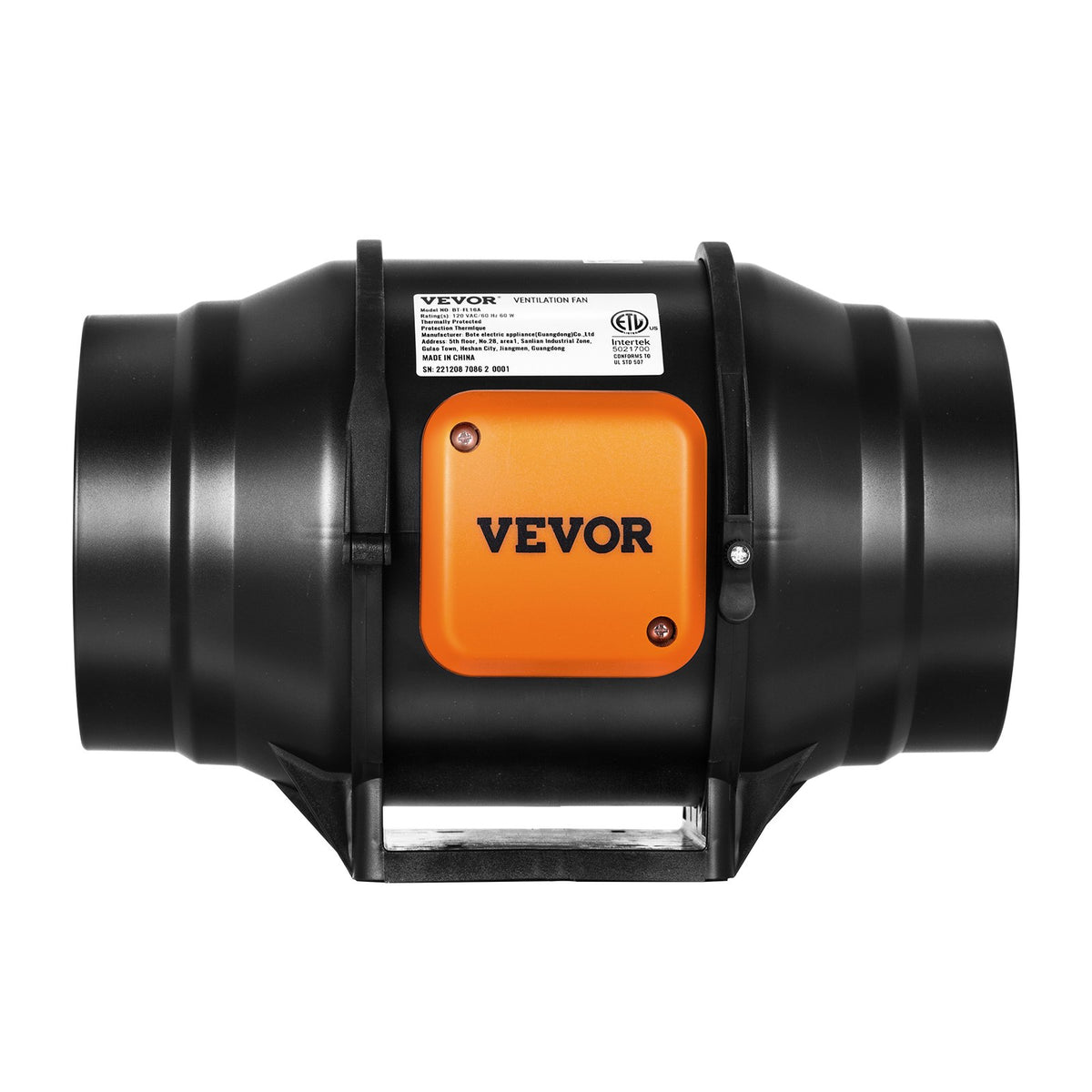 Inline Duct Fan | 152mm 323.7 CFM Ventilation Booster | Variable Speed AC Motor for Hydroponics