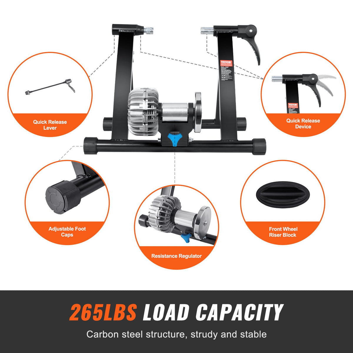 Fluid Bike Trainer Stand | Fits 26"-29" Wheels | Noise Reduction Flywheel