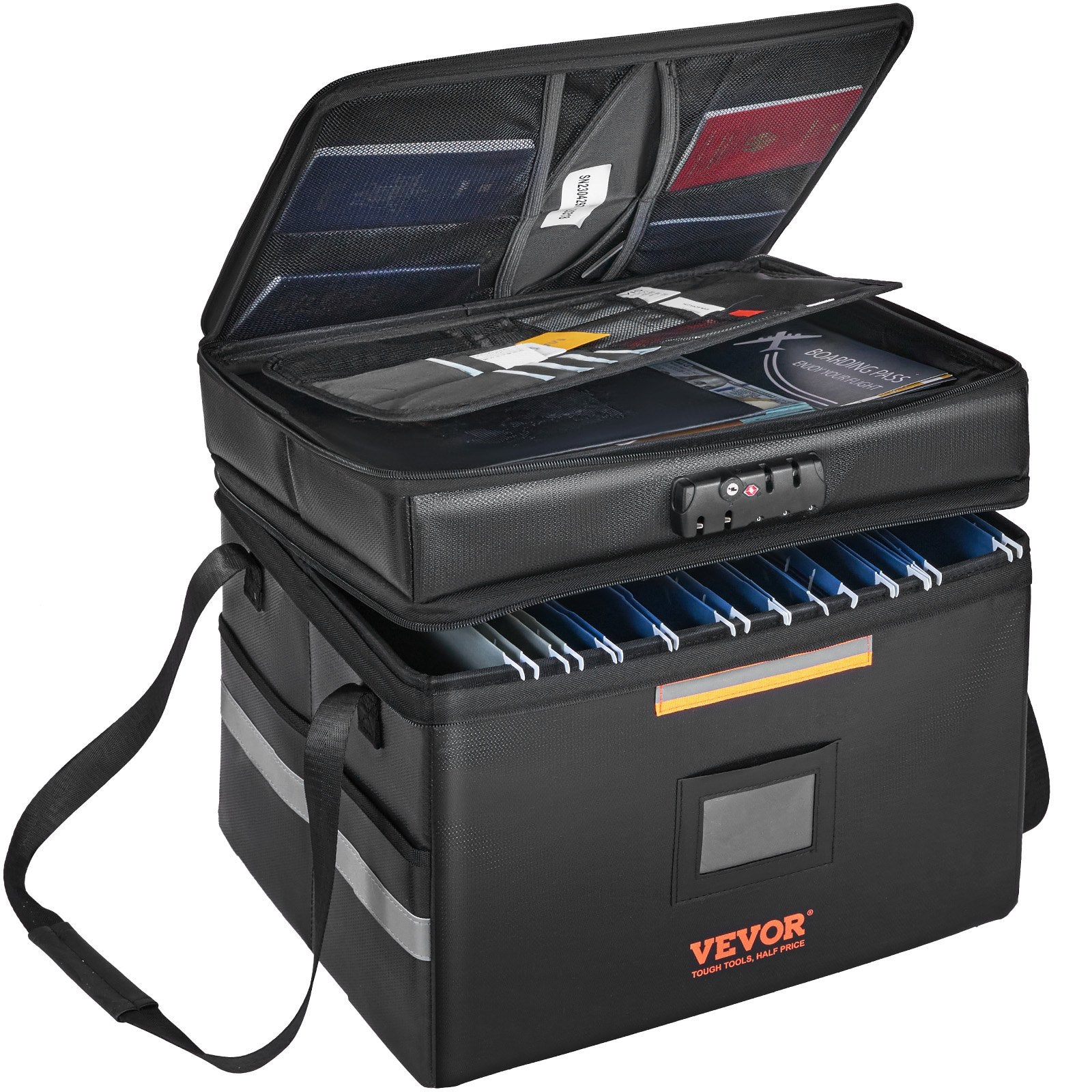 Fireproof Document Box | Lockable Fireproof & Waterproof File Bag | 450x140x315mm for Money, Documents & Jewelry