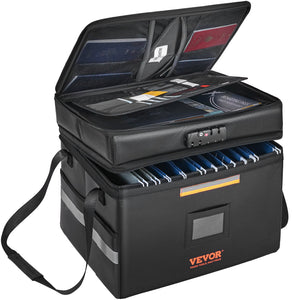 Fireproof Document Box | Lockable Fireproof & Waterproof File Bag | 450x140x315mm for Money, Documents & Jewelry