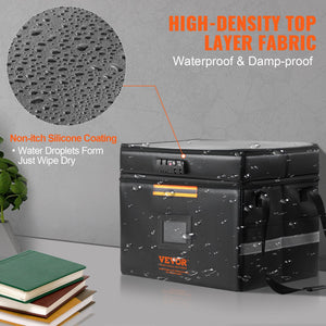 Fireproof Document Box | Lockable Fireproof & Waterproof File Bag | 450x140x315mm for Money, Documents & Jewelry