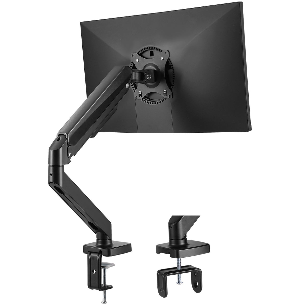 Single Monitor Mount 13"-32" | Gas Spring Arm | 9.1kg Capacity | C-Clamp or Grommet Mount