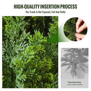 Artificial Cedar Topiary Tree | 2 Pack 4ft Faux UV-Resistant Plants | Indoor Outdoor Decor