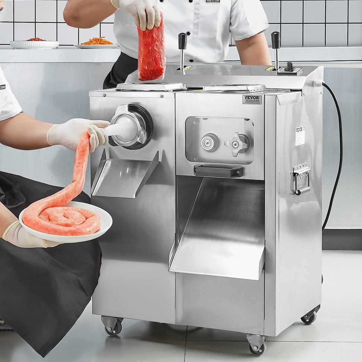 Meat Grinder & Slicer | 6.35kg/min Sausage Maker | Stainless Steel