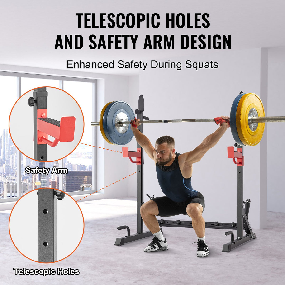 Squat Rack | Adjustable Heavy Duty Barbell Power Stand