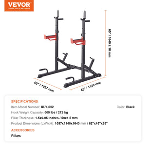 Squat Rack | Adjustable Heavy Duty Barbell Power Stand