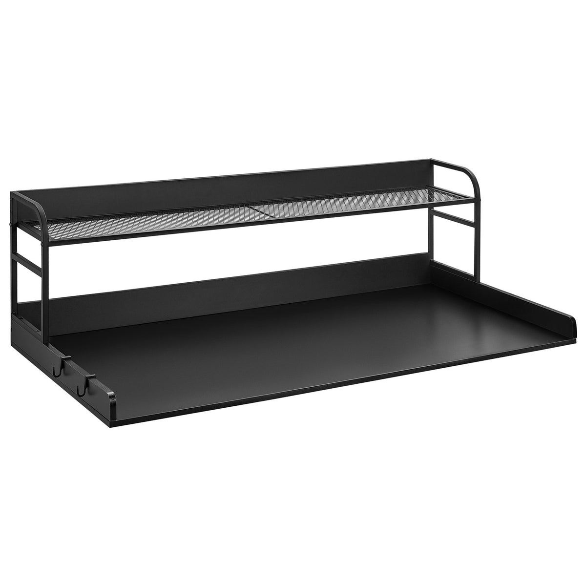 Washer Dryer Countertop | 54x27" Wooden Cover with Storage Shelf | Black