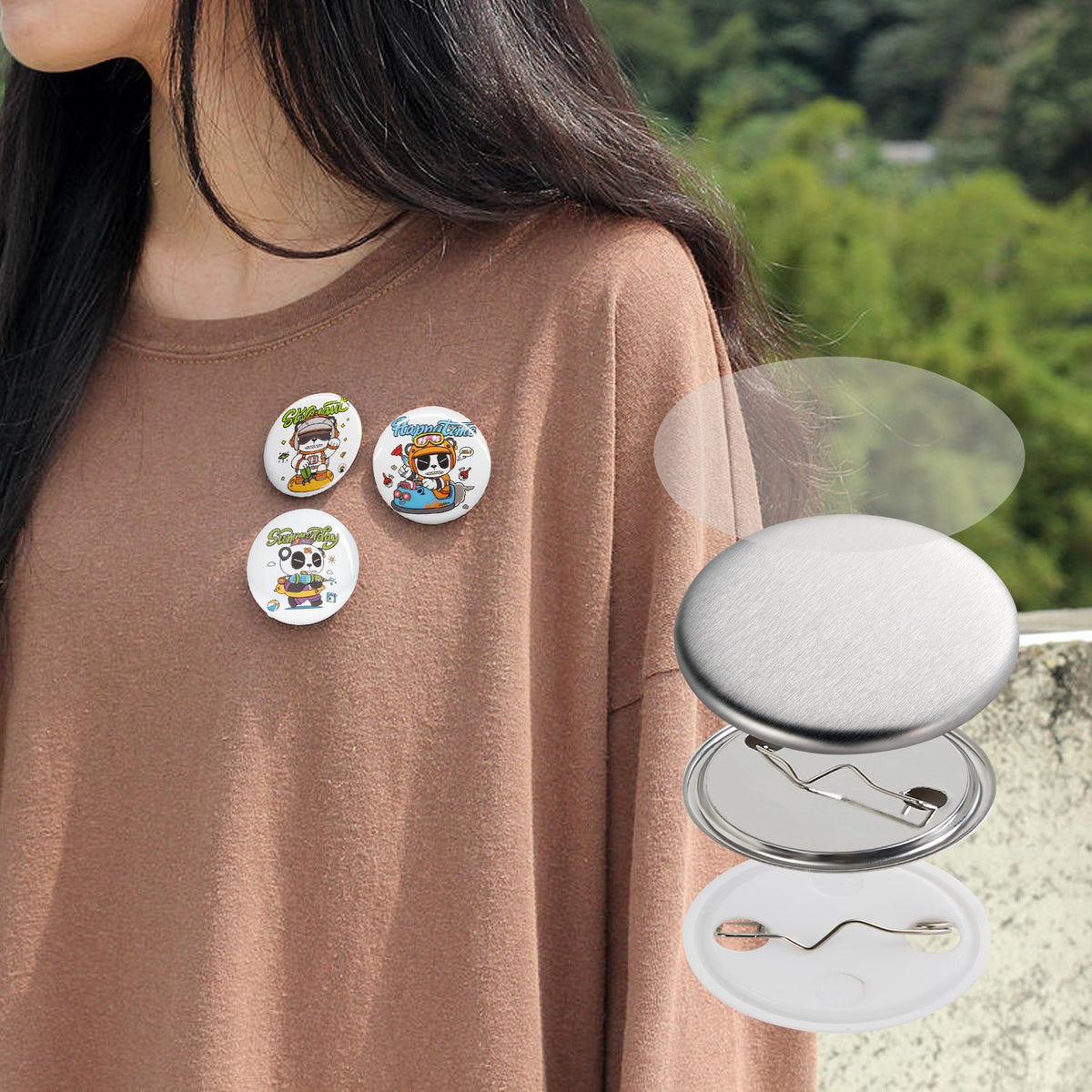 Button Badge Parts | 1.25" Supplies for Maker Machine | 500 Sets