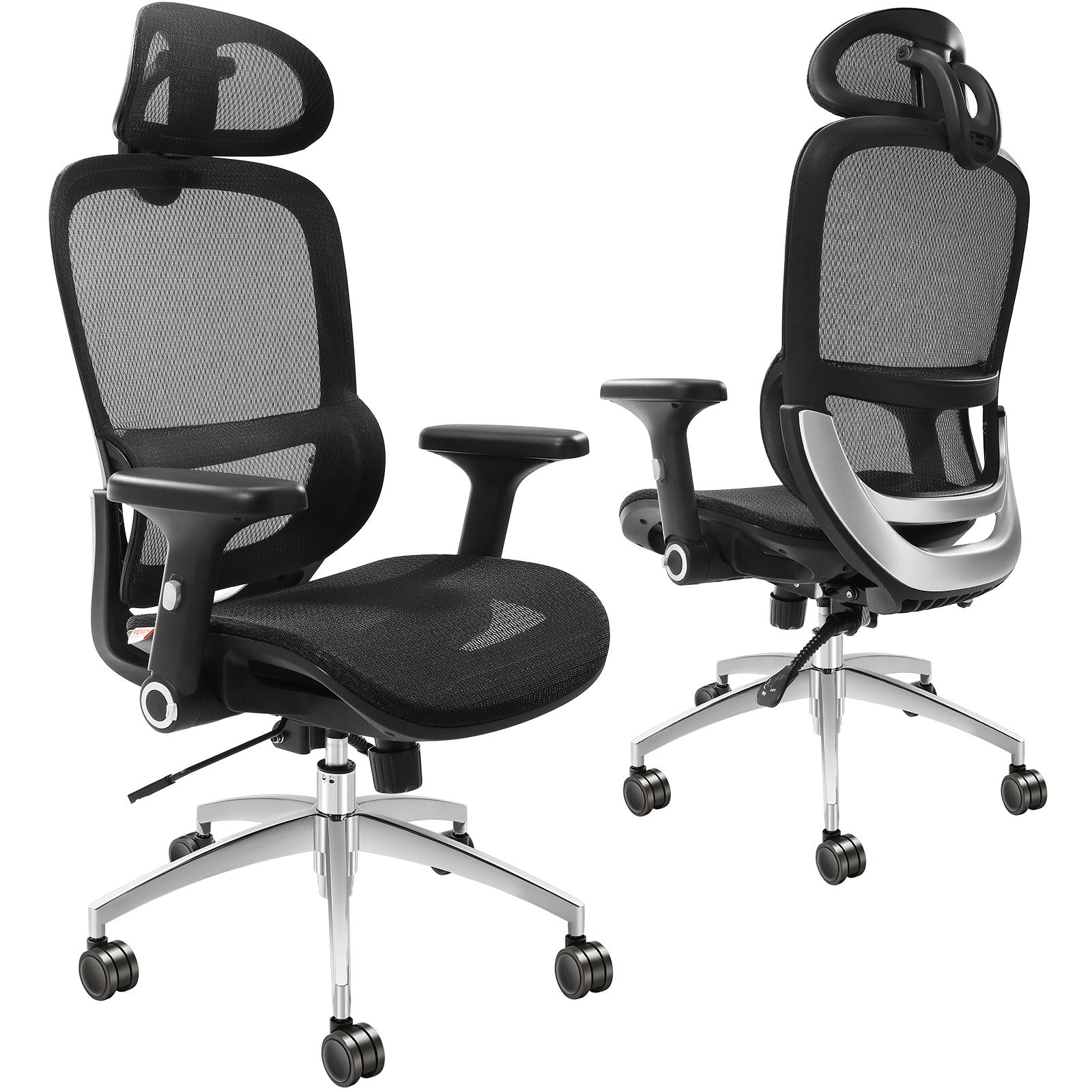 Mesh Office Chair | Adjustable High Back Desk Chair with Lumbar Support & Headrest | Swivel Task Chair
