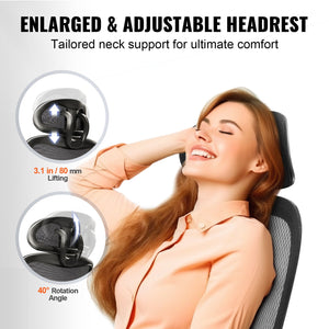 Mesh Office Chair | Adjustable High Back Desk Chair with Lumbar Support & Headrest | Swivel Task Chair