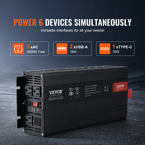 Modified Sine Wave Inverter 3000W | DC 12V to AC 230V | LCD Display | CE/FCC Certified