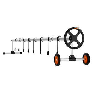 Pool Cover Reel | 14ft Aluminum Inground Solar Blanket Roller with Wheels & Sandbags | Fits 3–14ft Pools