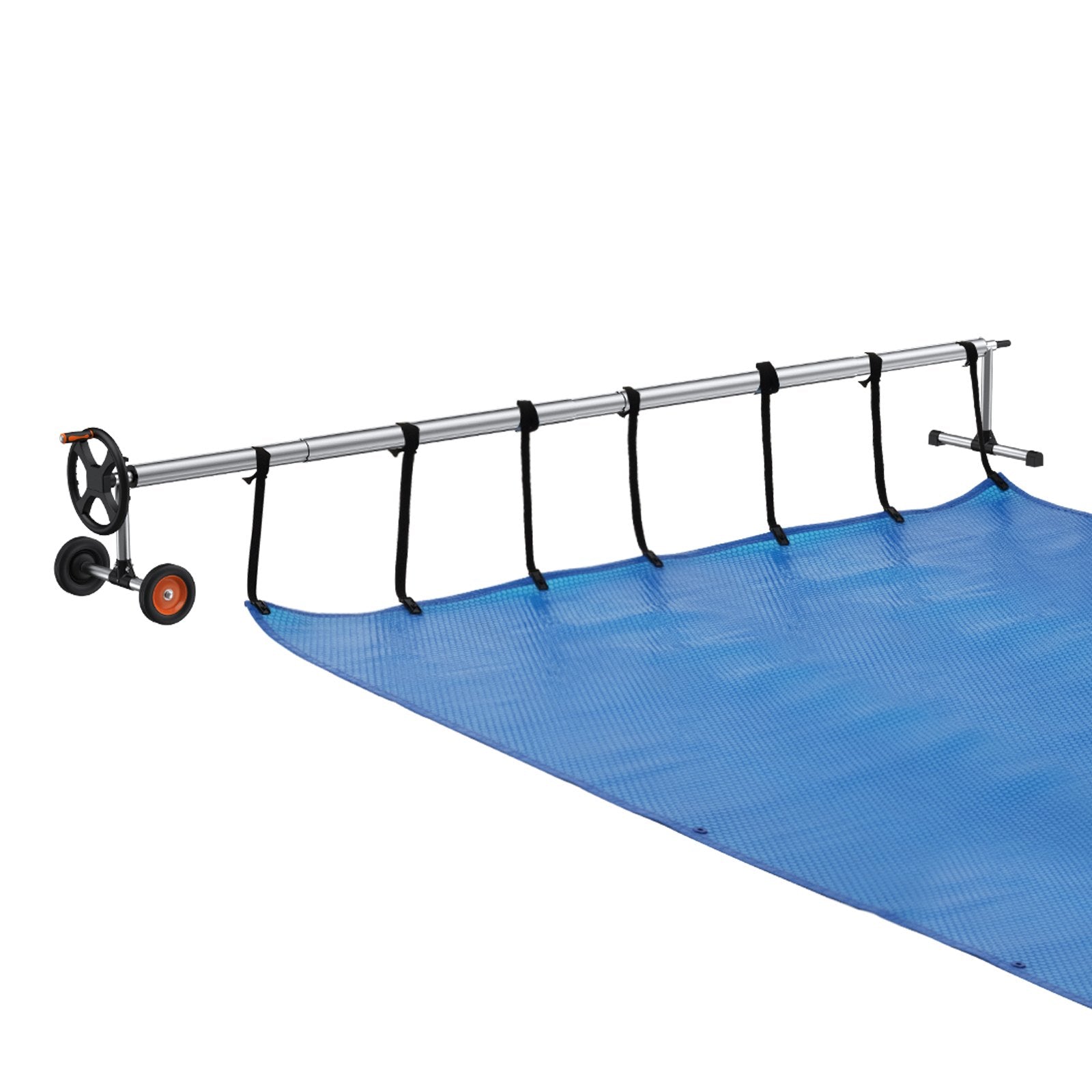 Pool Cover Reel | 22ft Aluminum Inground Solar Blanket Roller with Wheels & Sandbags | Fits 5–22ft Pools