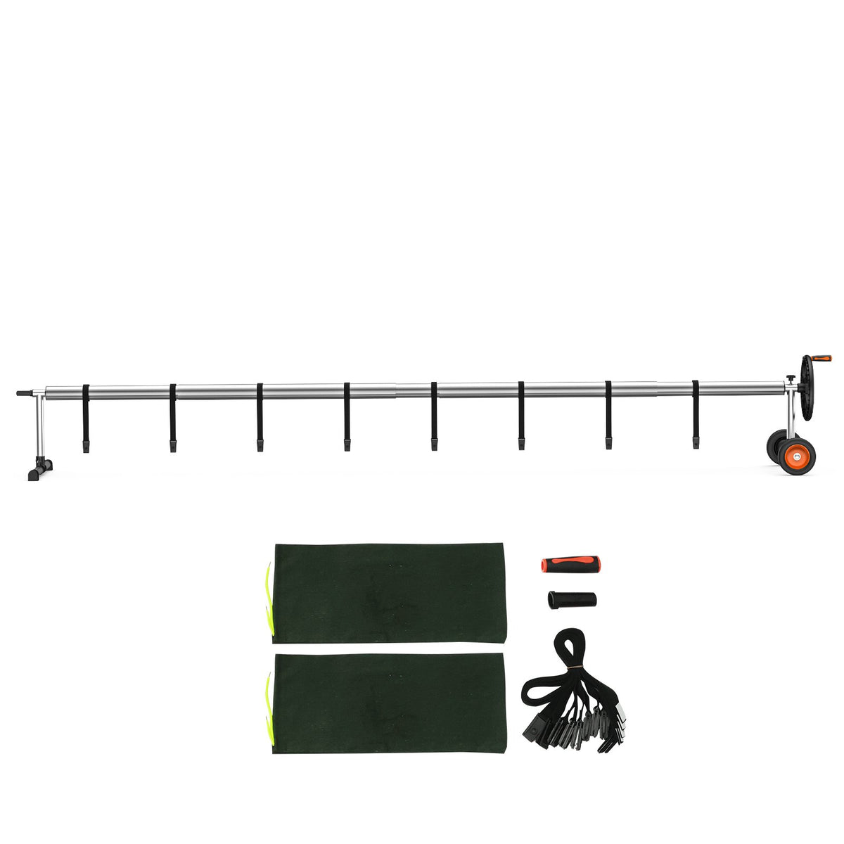 Pool Cover Reel | 22ft Aluminum Inground Solar Blanket Roller with Wheels & Sandbags | Fits 5–22ft Pools