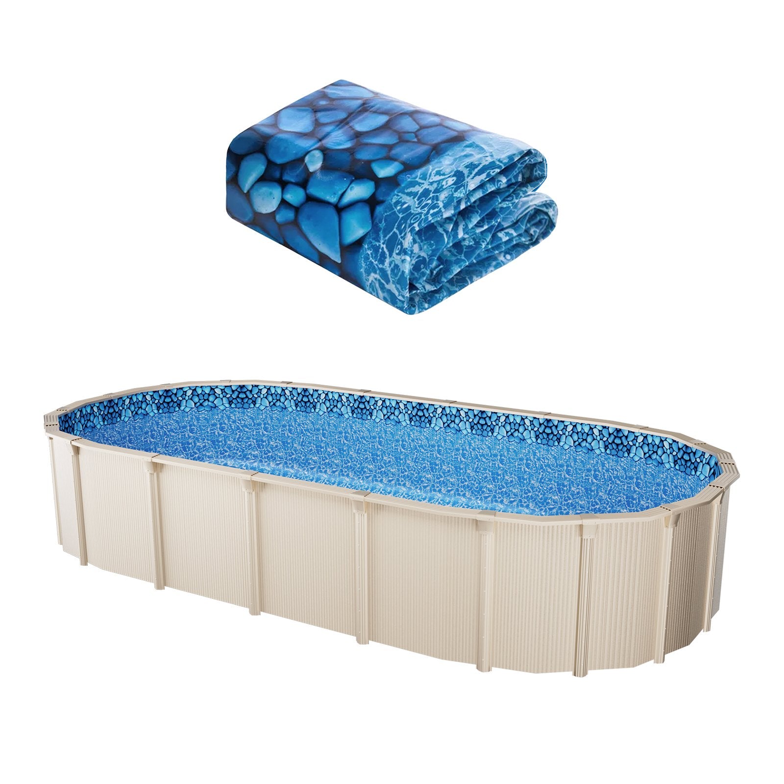 Oval Pool Liner | 15x30 ft Unibead 52" Wall Height Liner