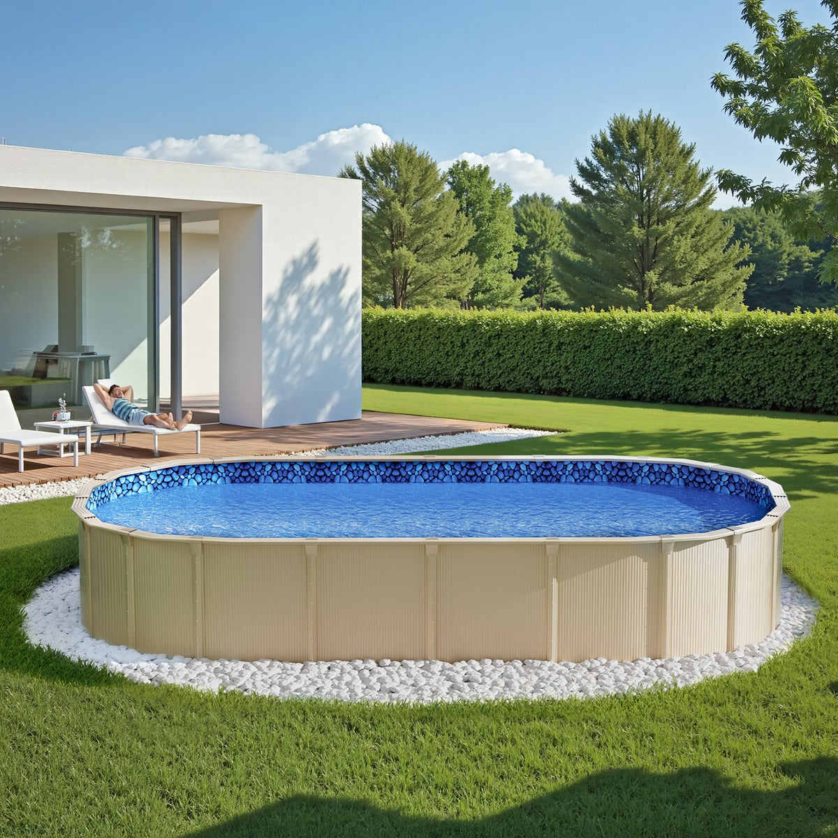 Oval Pool Liner | 15x30 ft Unibead 52" Wall Height Liner