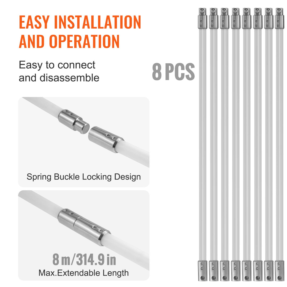 Chimney Sweep Kit 8m | Nylon Rods & 360° Brush for Fireplace Flue Cleaning