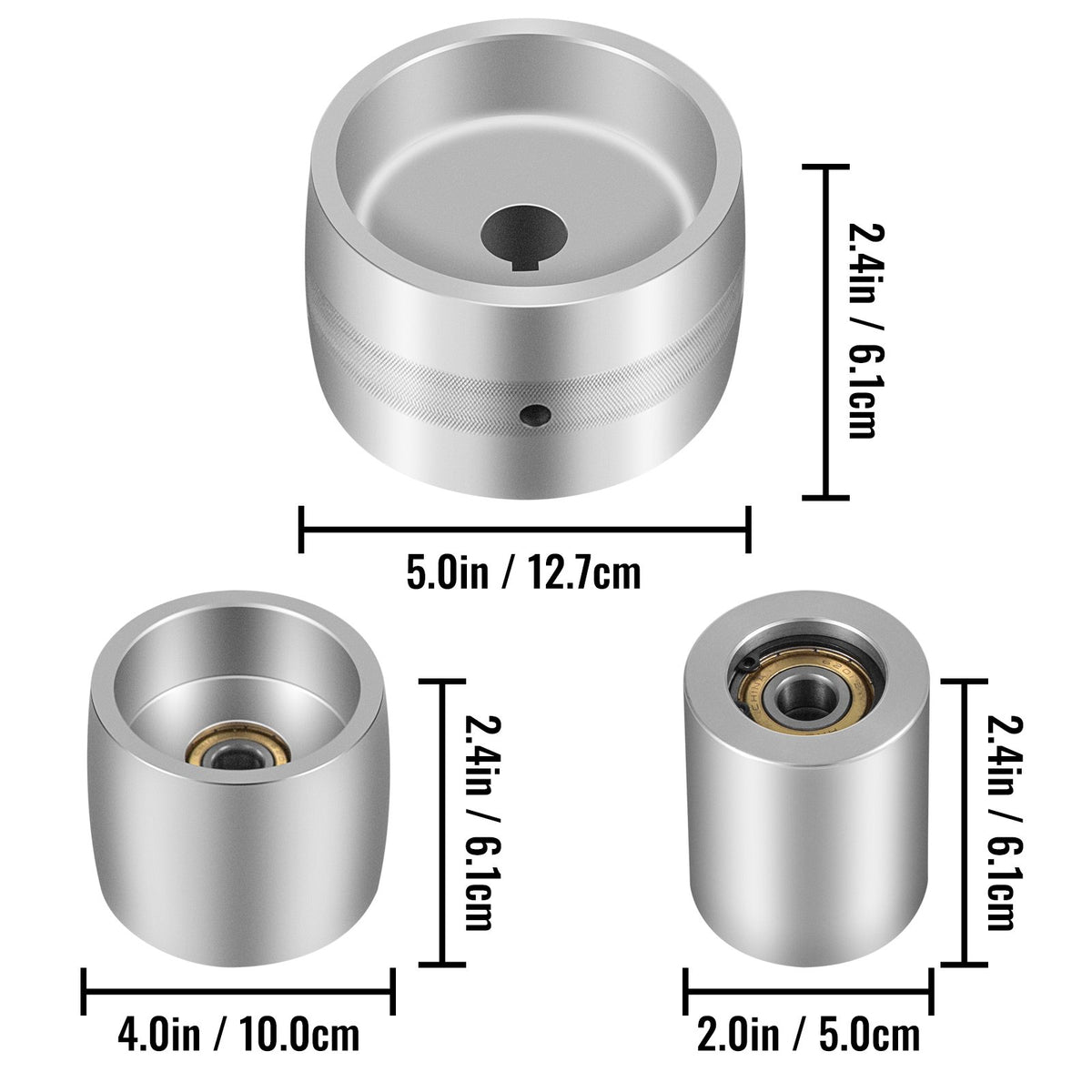 Belt Knife Grinder Wheel Set | 2"x72" Kit with 5" Drive, 4" Track & 2" Idler Wheels