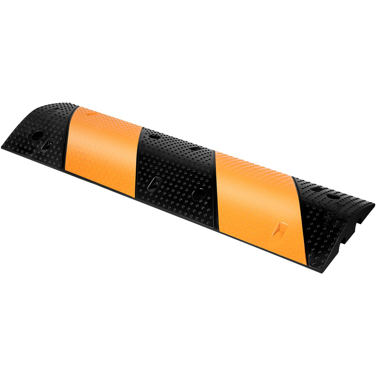 Rubber Speed Bump 2 Pack | Modular 42" | 10 Ton Capacity | 2-Channel Cable Protection