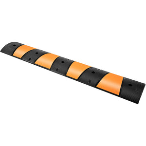 Rubber Speed Bump 1 Pack | 72.8" Modular | 10 Ton Capacity | 2-Channel Cable Protection