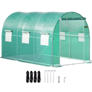 Walk-in Tunnel Greenhouse | 12x7x7 ft | Galvanised Frame & Waterproof Cover