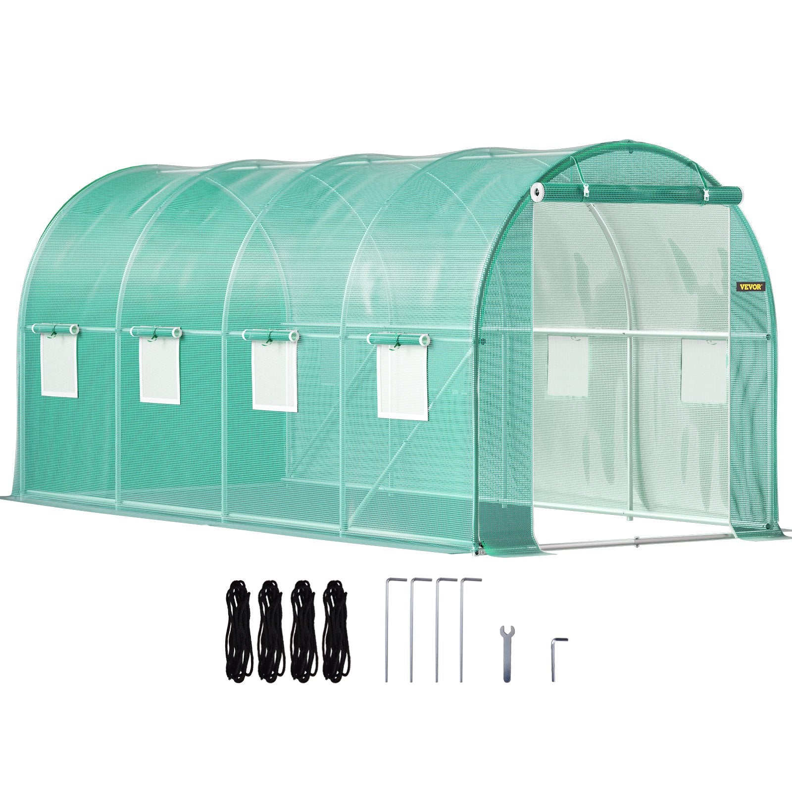 Walk-in Tunnel Greenhouse | 15x7x7 ft | Galvanised Frame & Waterproof Cover