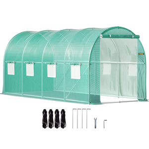 Walk-in Tunnel Greenhouse | 15x7x7 ft | Galvanised Frame & Waterproof Cover