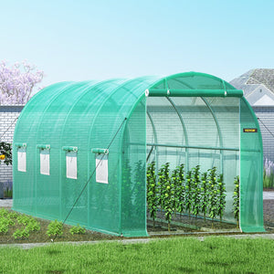 Walk-in Tunnel Greenhouse | 15x7x7 ft | Galvanised Frame & Waterproof Cover