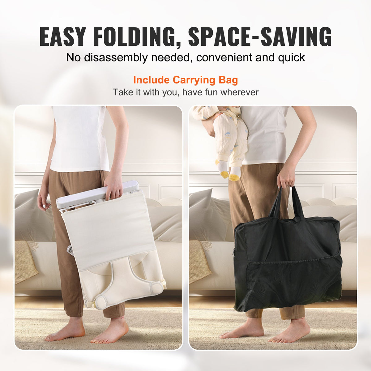 Baby Bouncer Seat | Folding 0–9 Month Infant Chair with Toy Bar