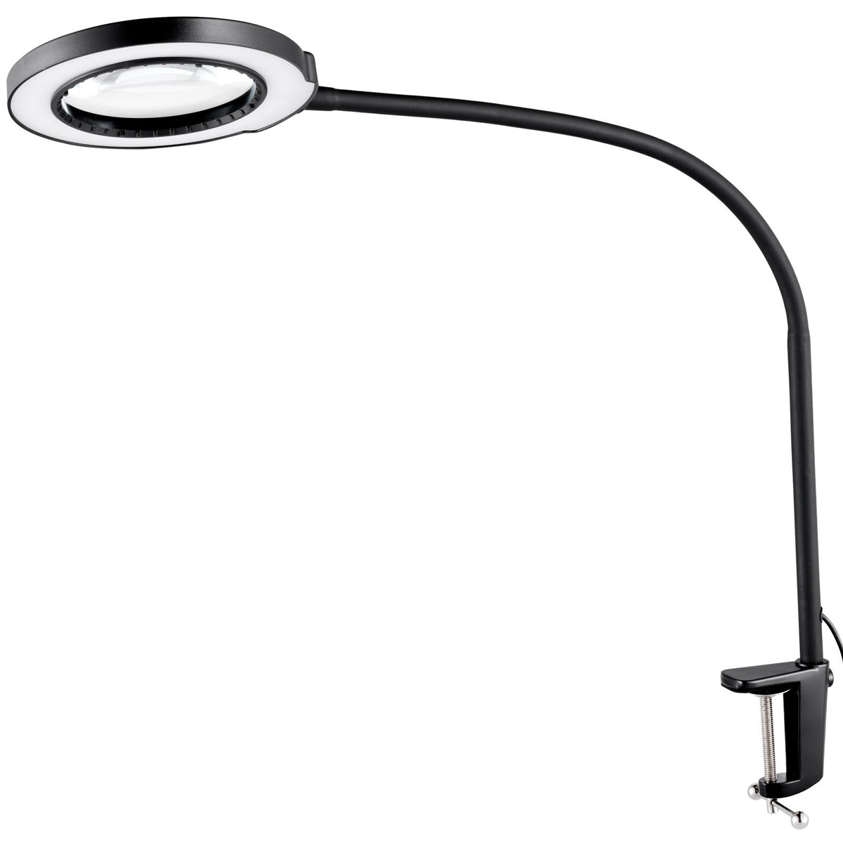 Floor Magnifying Glass 5X | LED Light with Stand & Flexible Gooseneck | Hands-Free Magnifier Lamp for Craft & Reading