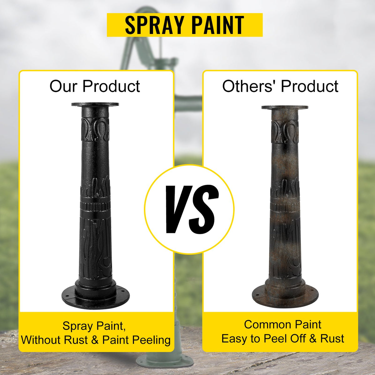 Antique Water Pump Stand | Black Pitcher Stand for Garden Yard