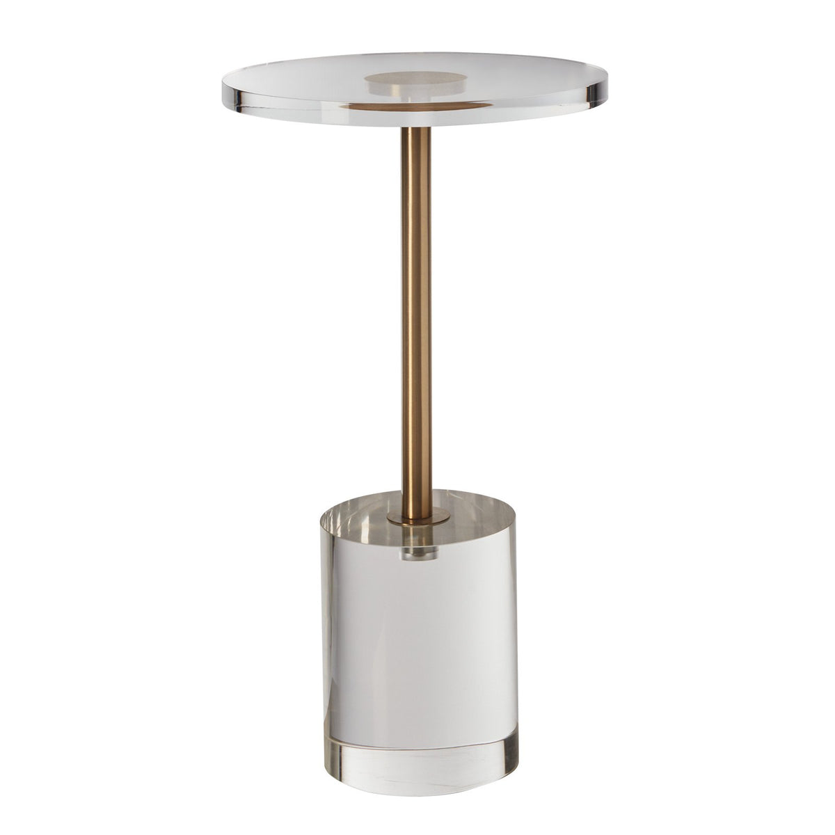 Clear Acrylic End Table | Round 11.9" Top | 21.4" Height