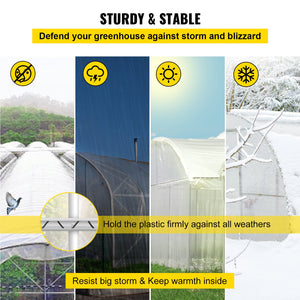 Greenhouse Spring Wire & Lock Channel 2m | 50 Pack PE Coated Wire & Aluminium U-Channel | For Plastic Film & Shade Cloth Attachment