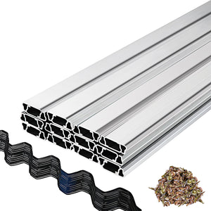 Greenhouse Spring Wire & Lock Channel 2m | 50 Pack PE Coated Wire & Aluminium U-Channel | For Plastic Film & Shade Cloth Attachment