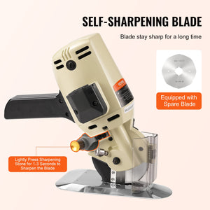 Fabric Cutter | 250W Rotary Cutting Machine with Octagonal Blade | Cuts Cloth, Leather & Multi-Layers