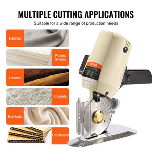 Fabric Cutter | 250W Rotary Cutting Machine with Octagonal Blade | Cuts Cloth, Leather & Multi-Layers