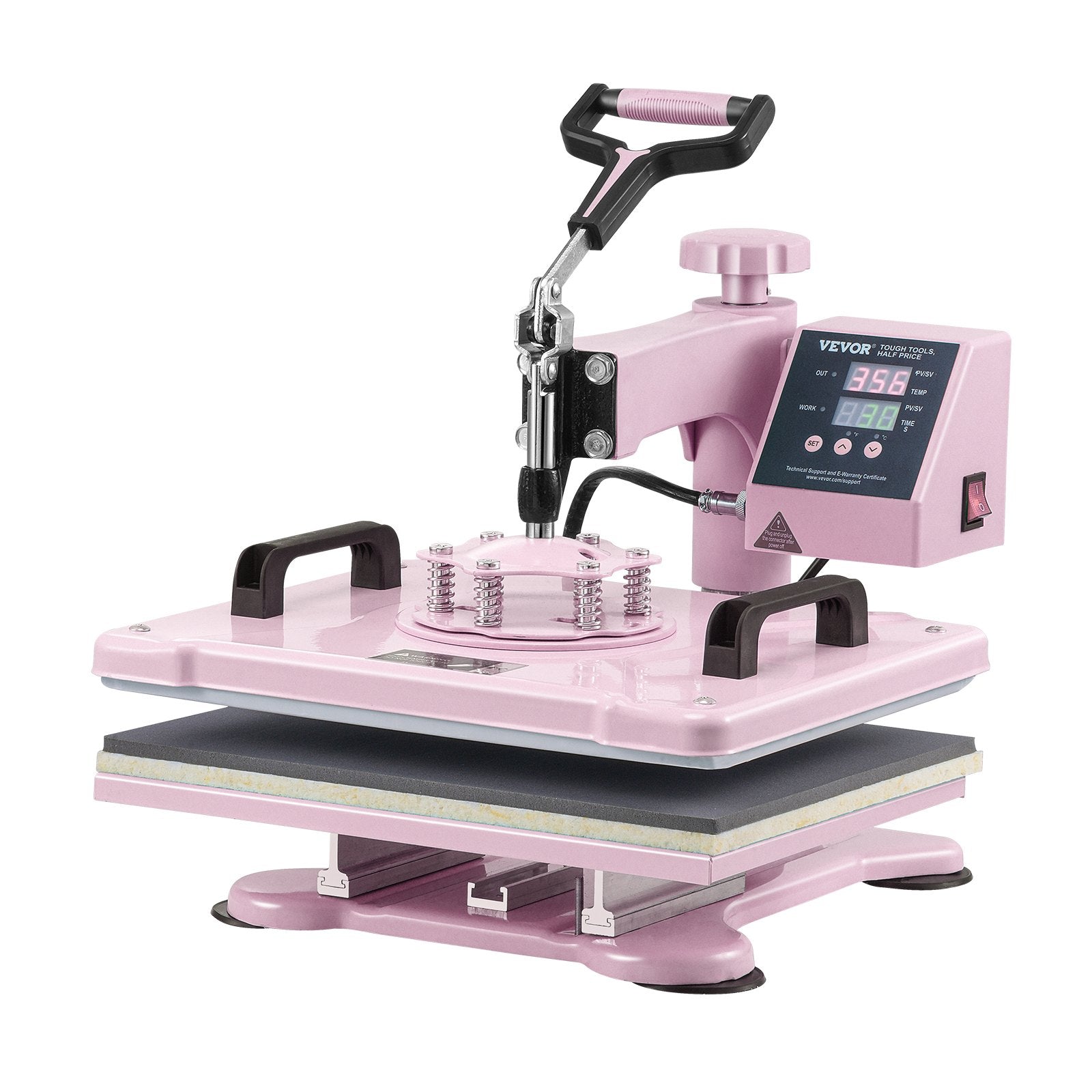 Heat Press Machine 12x15" | 8-in-1 Combo with 30oz Tumbler Press | Pink | For T-Shirts, Mugs & More